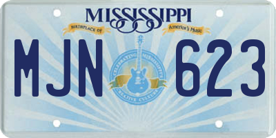MS license plate MJN623