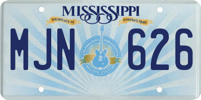 MS license plate MJN626