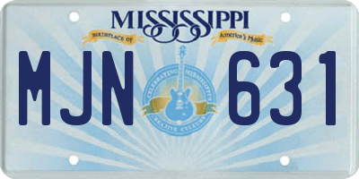 MS license plate MJN631