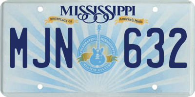 MS license plate MJN632