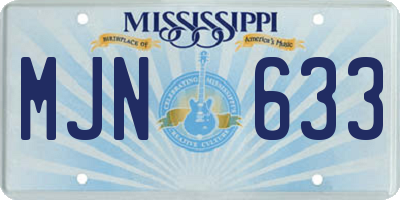MS license plate MJN633