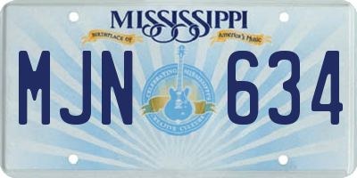 MS license plate MJN634