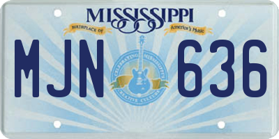 MS license plate MJN636