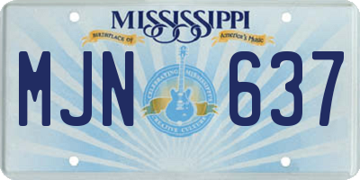 MS license plate MJN637
