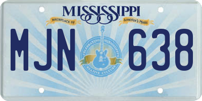 MS license plate MJN638