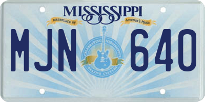 MS license plate MJN640
