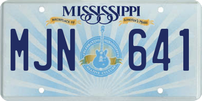 MS license plate MJN641