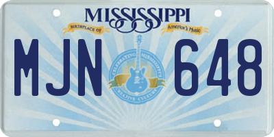 MS license plate MJN648