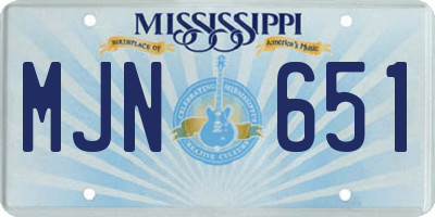 MS license plate MJN651