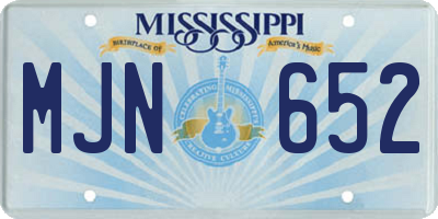 MS license plate MJN652