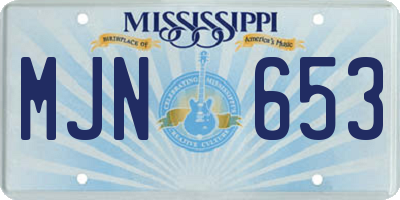 MS license plate MJN653