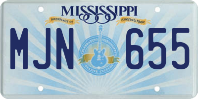MS license plate MJN655