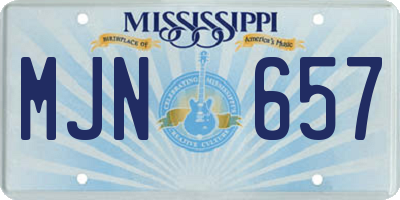 MS license plate MJN657