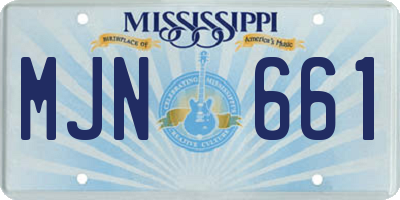 MS license plate MJN661