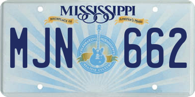 MS license plate MJN662