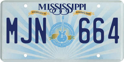 MS license plate MJN664