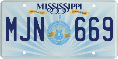 MS license plate MJN669
