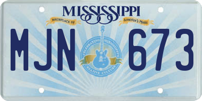 MS license plate MJN673