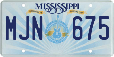 MS license plate MJN675