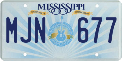 MS license plate MJN677