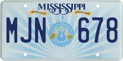 MS license plate MJN678