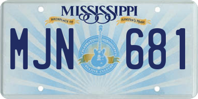MS license plate MJN681