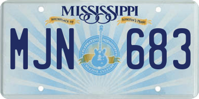 MS license plate MJN683