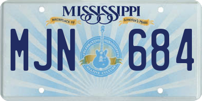 MS license plate MJN684