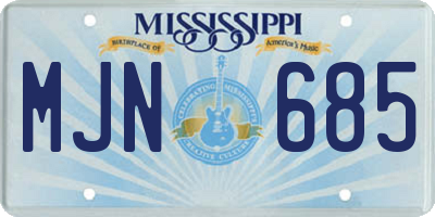 MS license plate MJN685