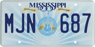 MS license plate MJN687