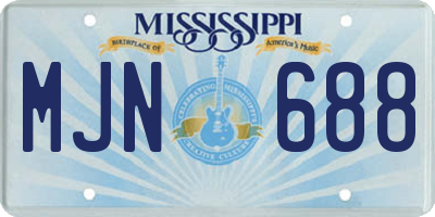 MS license plate MJN688