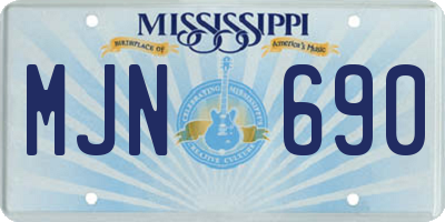 MS license plate MJN690