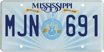 MS license plate MJN691