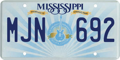 MS license plate MJN692