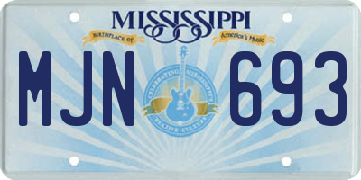 MS license plate MJN693