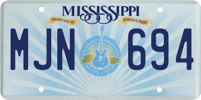 MS license plate MJN694