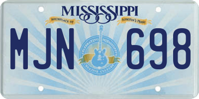 MS license plate MJN698