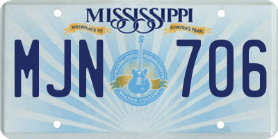 MS license plate MJN706