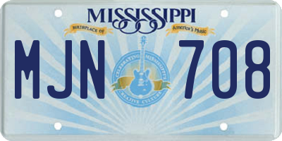MS license plate MJN708
