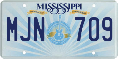 MS license plate MJN709