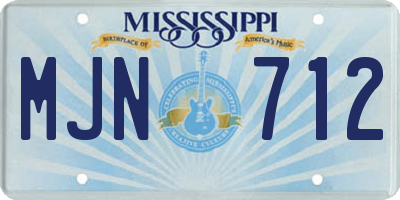 MS license plate MJN712
