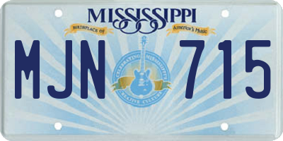 MS license plate MJN715