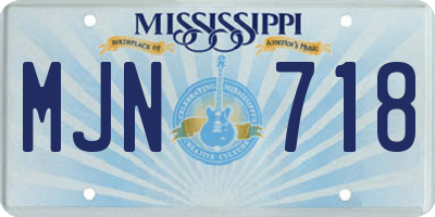 MS license plate MJN718