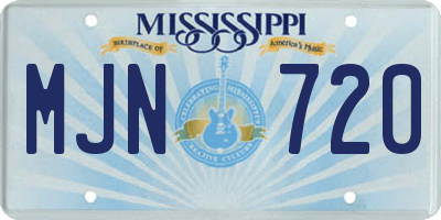 MS license plate MJN720