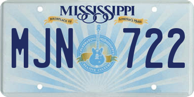 MS license plate MJN722