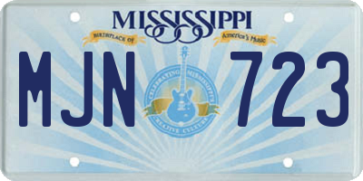 MS license plate MJN723