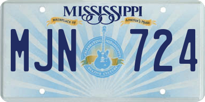 MS license plate MJN724