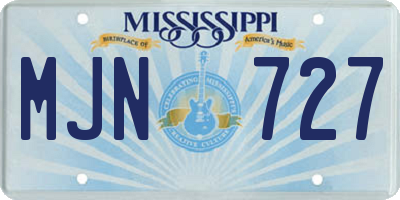 MS license plate MJN727