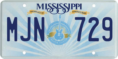 MS license plate MJN729
