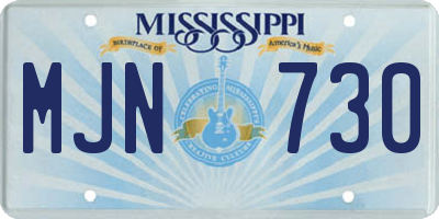MS license plate MJN730